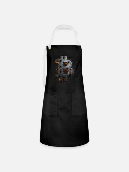 Bitcoin Design für BTC Fans - Kontrastschürze - Schwarz/Weiß