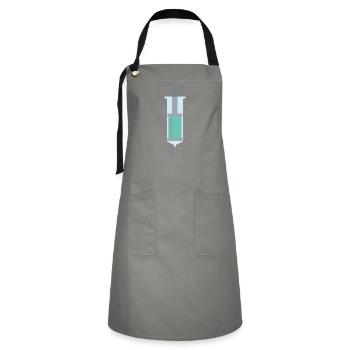 Spritze - Kontrastschürze - Grau/Schwarz - Vorne - Zoe (177cm)