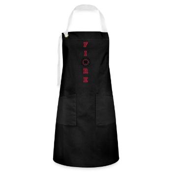 FIRE vertical with Maltese Cross - Artisan Apron - black/white - Front - Zoe (177cm)