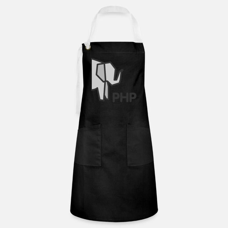 Php elephant - Artisan Apron - black/white