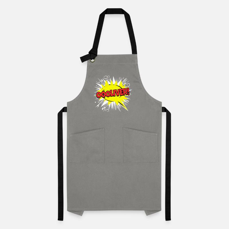 Oliver Name Funny Speech Bubble Oooliver! Artisan Apron