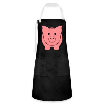 schweinchen_2fb - Kontrastschürze - Schwarz/Weiß - Vorne - Zoe (177cm)