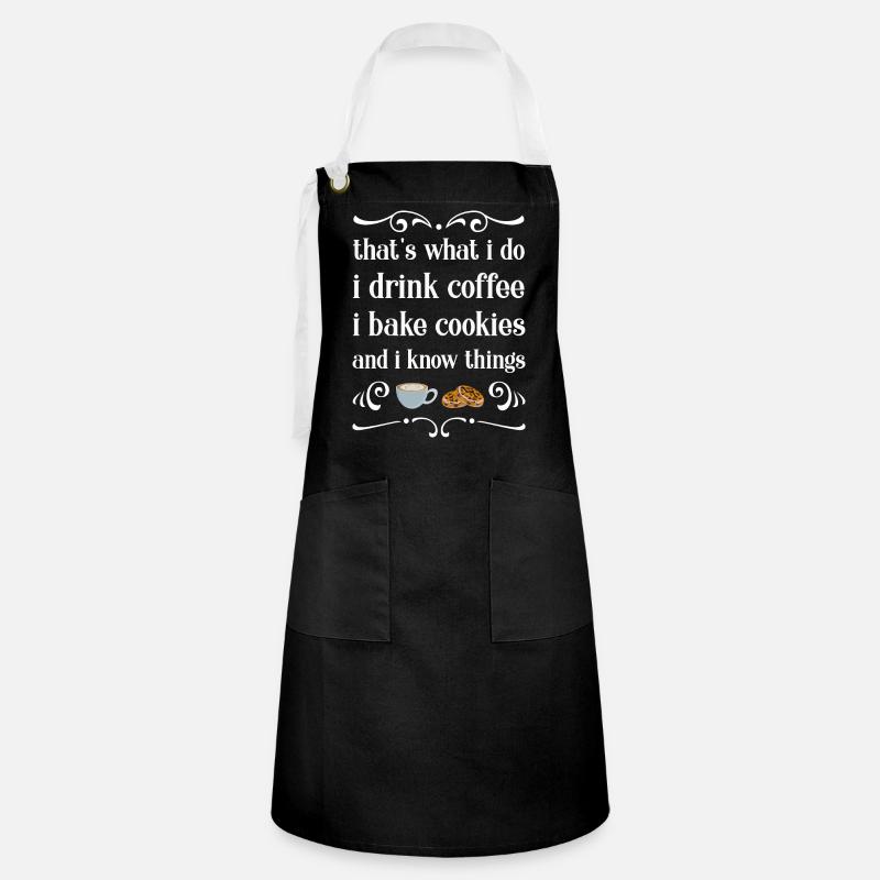 Backen Bäcker Bäckerin - Kontrastschürze - Schwarz/Weiß
