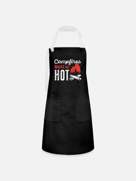 Lagerfeuer machen mich heiß - Kontrastschürze - Schwarz/Weiß