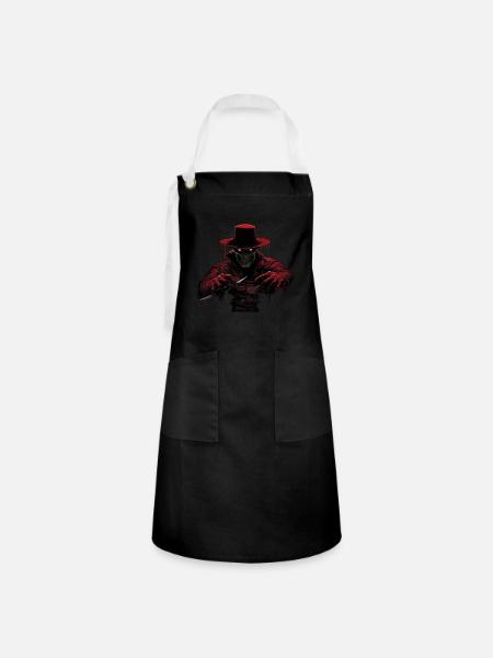 Killer, Halloween - Kontrastschürze - Schwarz/Weiß