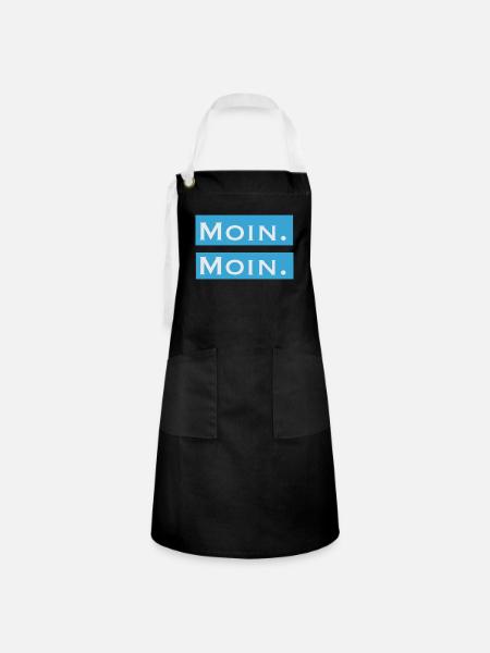 Moin Moin - Kontrastschürze - Schwarz/Weiß
