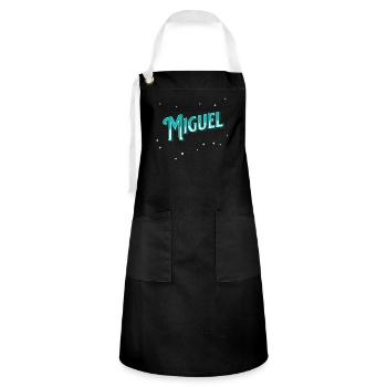 Miguel name personalized - Artisan Apron - black/white - Front - Zoe (177cm)