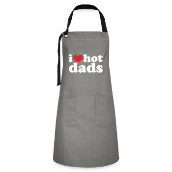 i love hot dads - Artisan Apron - grey/black - Front - Zoe (177cm)