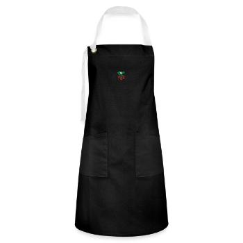 Strawberry - Kontrastschürze - Schwarz/Weiß - Vorne - Zoe (177cm)