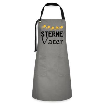 Sterne Vater Vatertag Familie Sprüche Geschenk - Kontrastschürze - Grau/Schwarz - Vorne - Zoe (177cm)