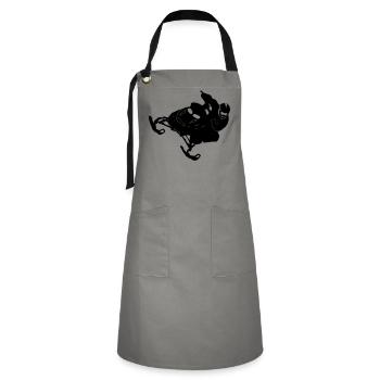 Snowmobil, Snowboarder, Snowboarden, - Kontrastschürze - Grau/Schwarz - Vorne - Zoe (177cm)