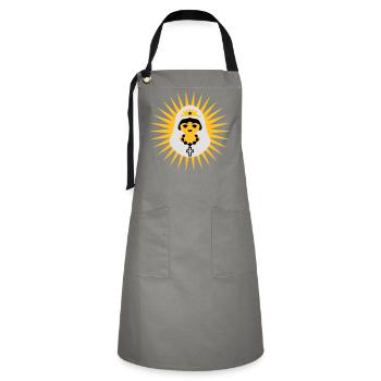 Braut | Bride | Wedding | Junggesellenabschied - Artisan Apron - grey/black - Front - Zoe (177cm)
