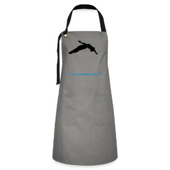 Turmspringer - Kontrastschürze - Grau/Schwarz - Vorne - Zoe (177cm)