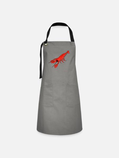 Hummer / Lobster - Kontrastschürze - Grau/Schwarz