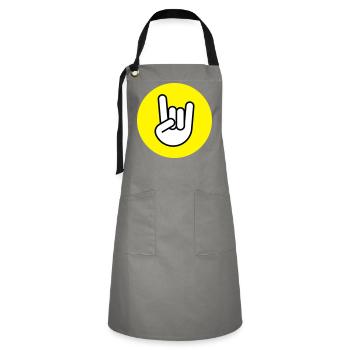Pommes fourchette cercle jaune - Tablier contrasté - gris/noir - Devant - Zoe (177cm)
