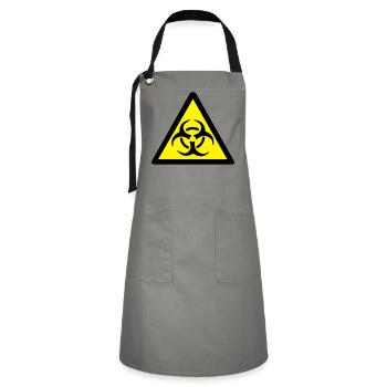 Biohazard Warnung - Kontrastschürze - Grau/Schwarz - Vorne - Zoe (177cm)