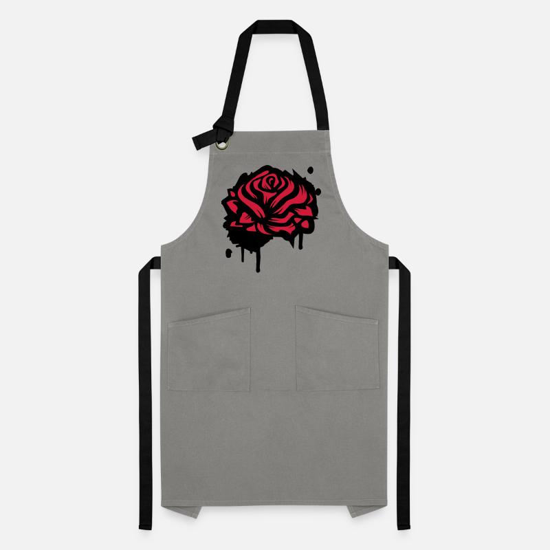 Une rose comme un graffiti Tablier contrasté