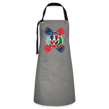 Dominican Republic - Artisan Apron - grey/black - Front - Zoe (177cm)
