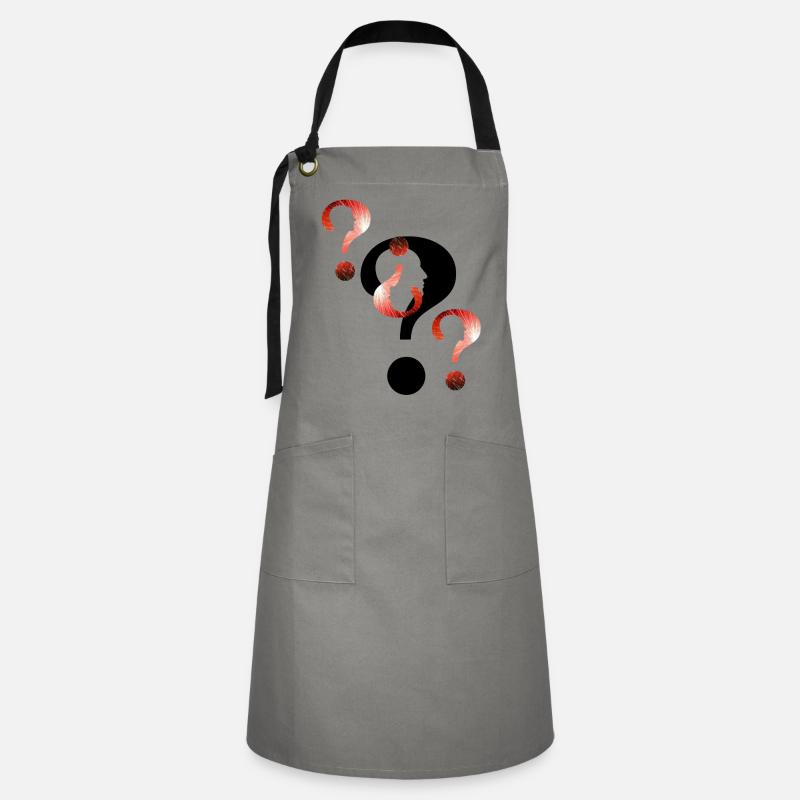 Question mark Fireworks - Artisan Apron - grey/black