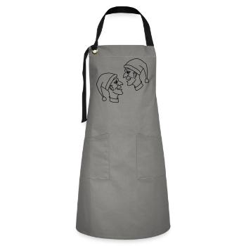kasperle puppe märchen - Kontrastschürze - Grau/Schwarz - Vorne - Zoe (177cm)