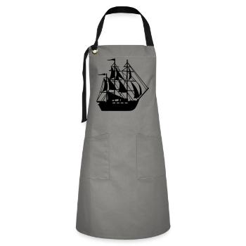 Schiff - Kontrastschürze - Grau/Schwarz - Vorne - Zoe (177cm)