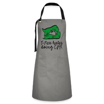 T-Rex hates doing CPR premiers secours instructeur - Tablier contrasté - gris/noir - Devant - Zoe (177cm)