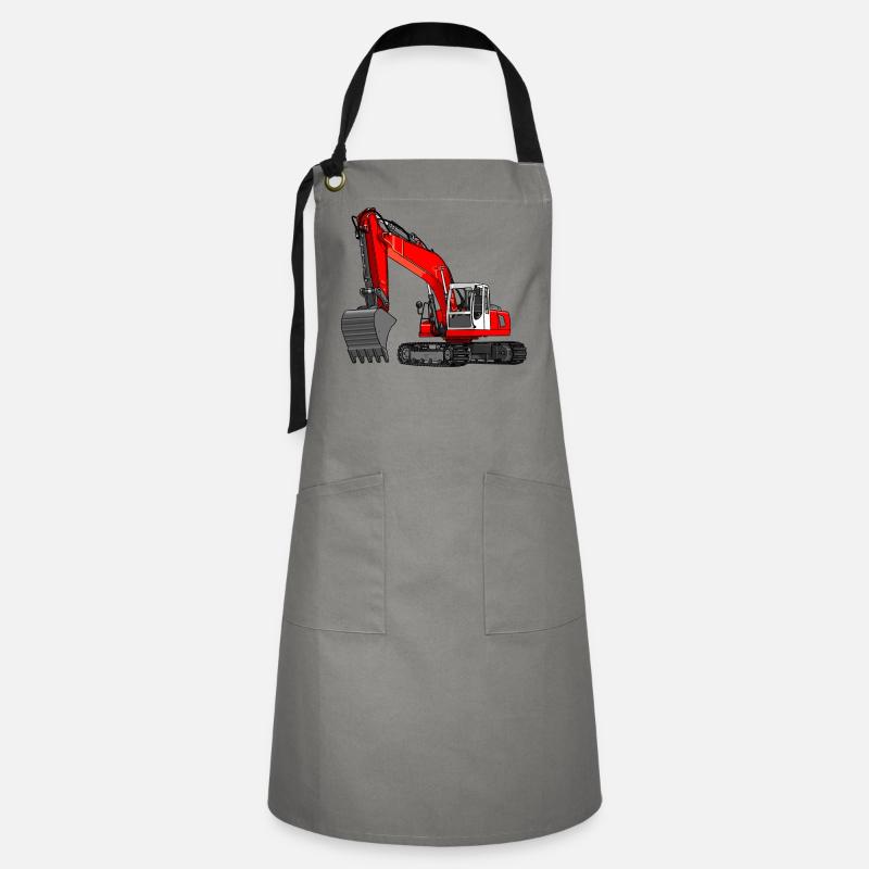 Bagger rot - Kontrastschürze - Grau/Schwarz