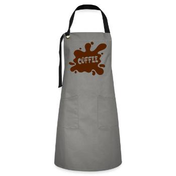 Coffee stain with artistic design - Artisan Apron - grey/black - Front - Zoe (177cm)