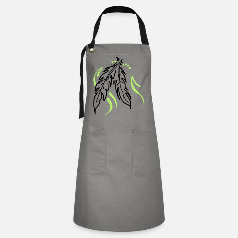 Feathers tied together - Artisan Apron - grey/black