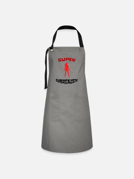 Super Gewerkschafter - Idee Geschenk gewerkschaftliche - Kontrastschürze - Grau/Schwarz