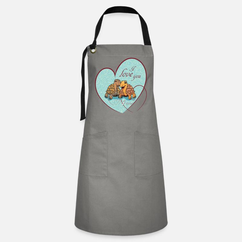 Turtles Love 4ever 2 - Artisan Apron - grey/black