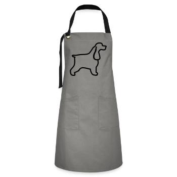 Plan cocker anglais - Tablier contrasté - gris/noir - Devant - Zoe (177cm)