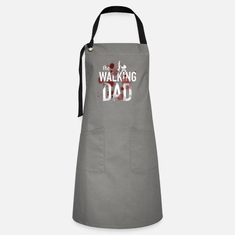 The walking Dad - Kontrastschürze - Grau/Schwarz