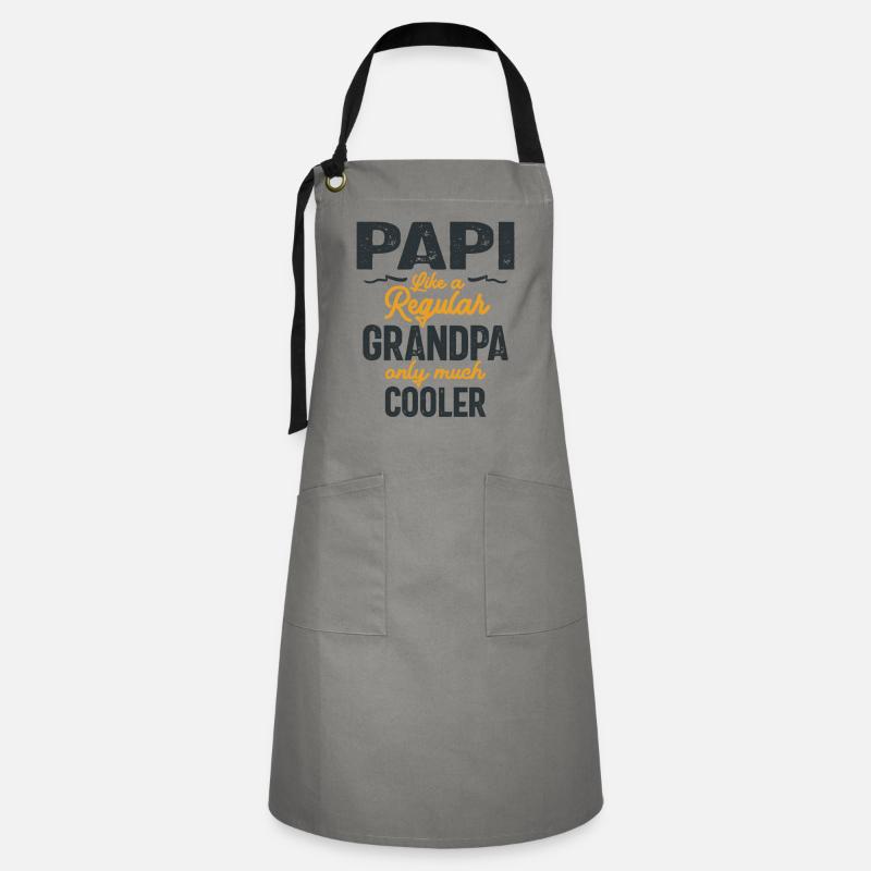Papi wie ein normaler Opa, nur cooler - Vater - Kontrastschürze - Grau/Schwarz