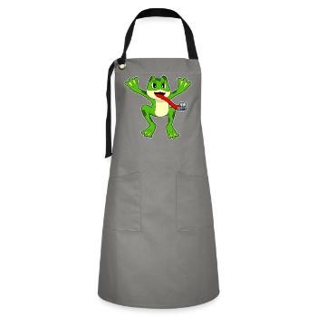 Mouche grenouille - Tablier contrasté - gris/noir - Devant - Zoe (177cm)