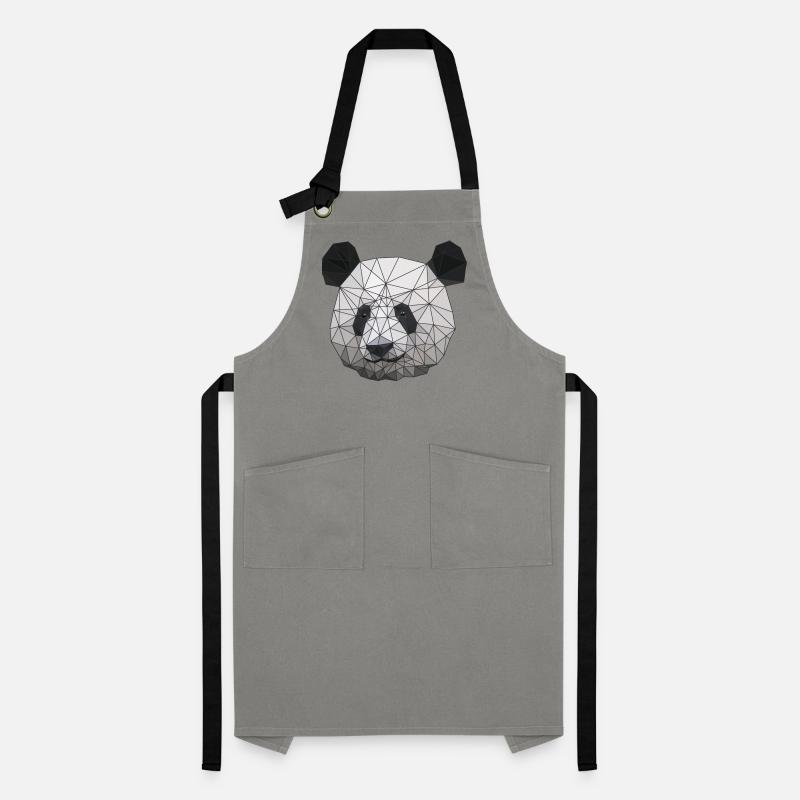 Polygonal Panda Bear Low Poly Art Triangle Shapes Tablier contrasté