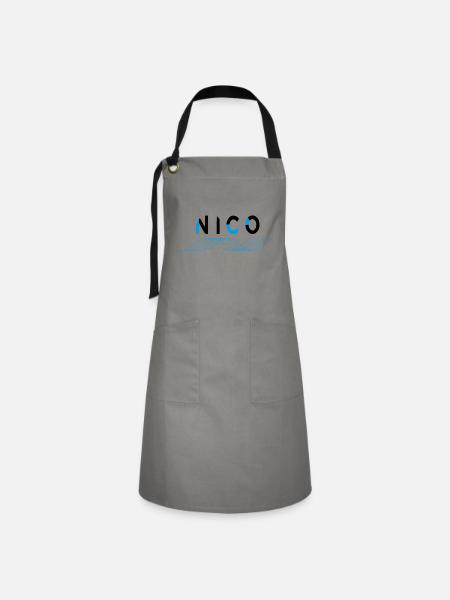 Nico - Kontrastschürze - Grau/Schwarz