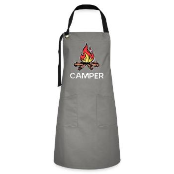 Campfire Saying Camper Camping Campsite - Artisan Apron - grey/black - Front - Zoe (177cm)