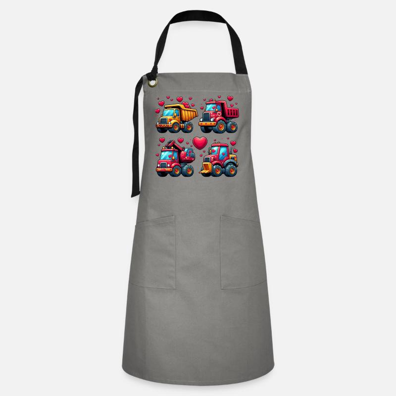 Tiny Builders' Affection - Construction T-Shirt - Artisan Apron - grey/black