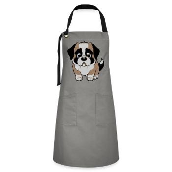 St. Bernard dog - Artisan Apron - grey/black - Front - Zoe (177cm)