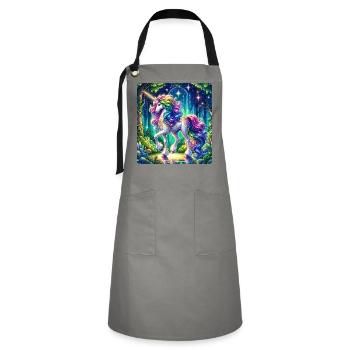 Fantasy Unicorn Horse Fans Unicorn Lovers - Artisan Apron - grey/black - Front - Zoe (177cm)