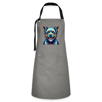 Berger De Beauce Dog Breed Colorful Cartoon Kawaii - Artisan Apron - grey/black - Front - Zoe (177cm)