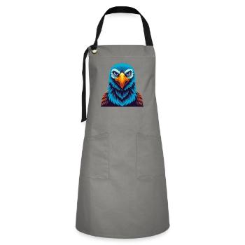 Albatross Colorful Kawaii Cartoon Character Pet - Artisan Apron - grey/black - Front - Zoe (177cm)