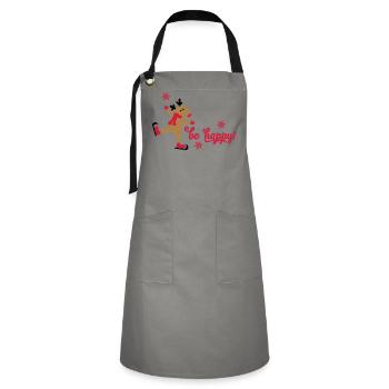 Funny Christmas - Artisan Apron - grey/black - Front - Zoe (177cm)