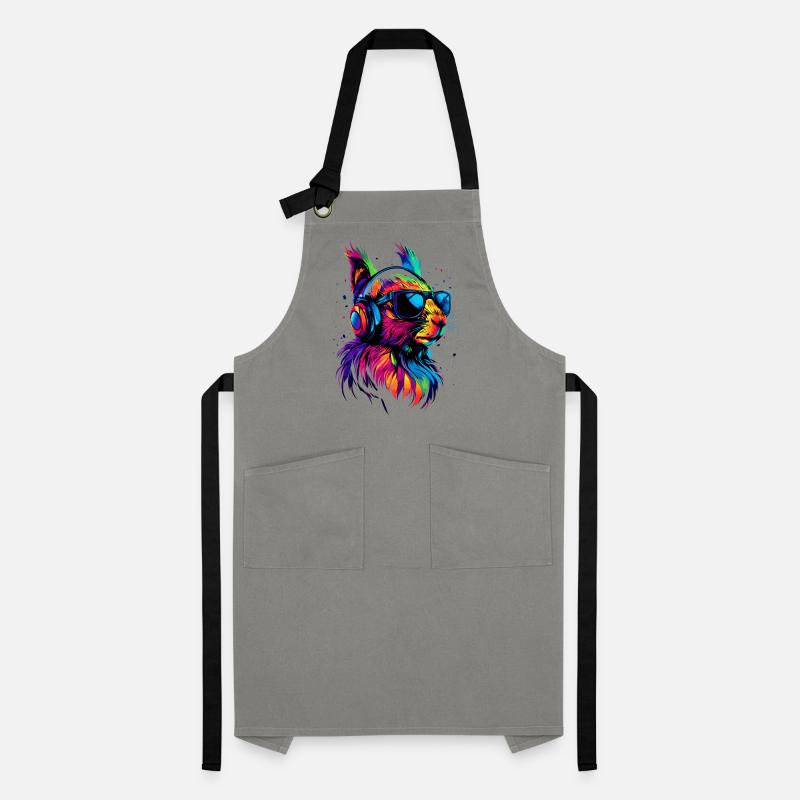 Eichhörnchen Kopfhörer Bunt Popart DJ Eichhörnchen Kontrastschürze