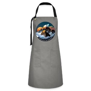 For the love of the mountains - Artisan Apron - grey/black - Front - Zoe (177cm)