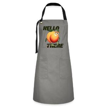 Peach Retro – Déclaration Hello There - Tablier contrasté - gris/noir - Devant - Zoe (177cm)