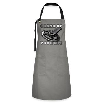 Crank Up Your Life design for bike lovers - Artisan Apron - grey/black - Front - Zoe (177cm)