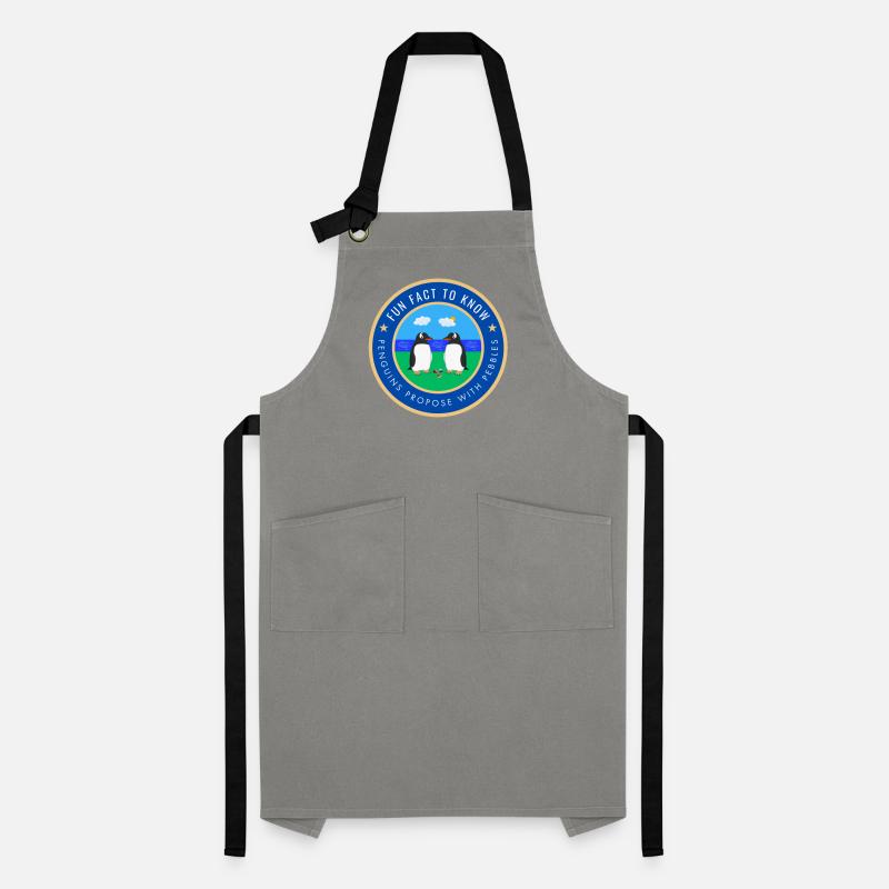 Penguins propose with pebbles Artisan Apron