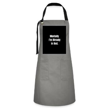 Mentally in Bed – Sleepy Mood Activated - Artisan Apron - grey/black - Front - Zoe (177cm)